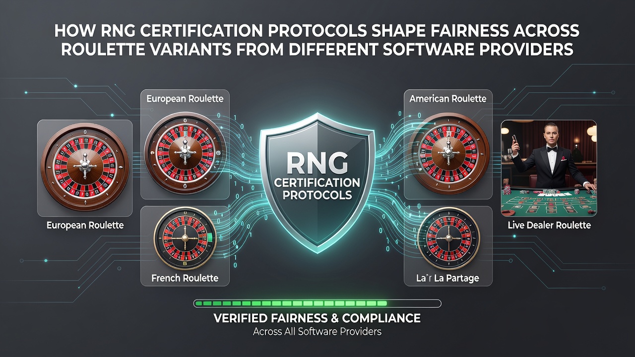 Comparison chart of certified roulette variants from various software providers